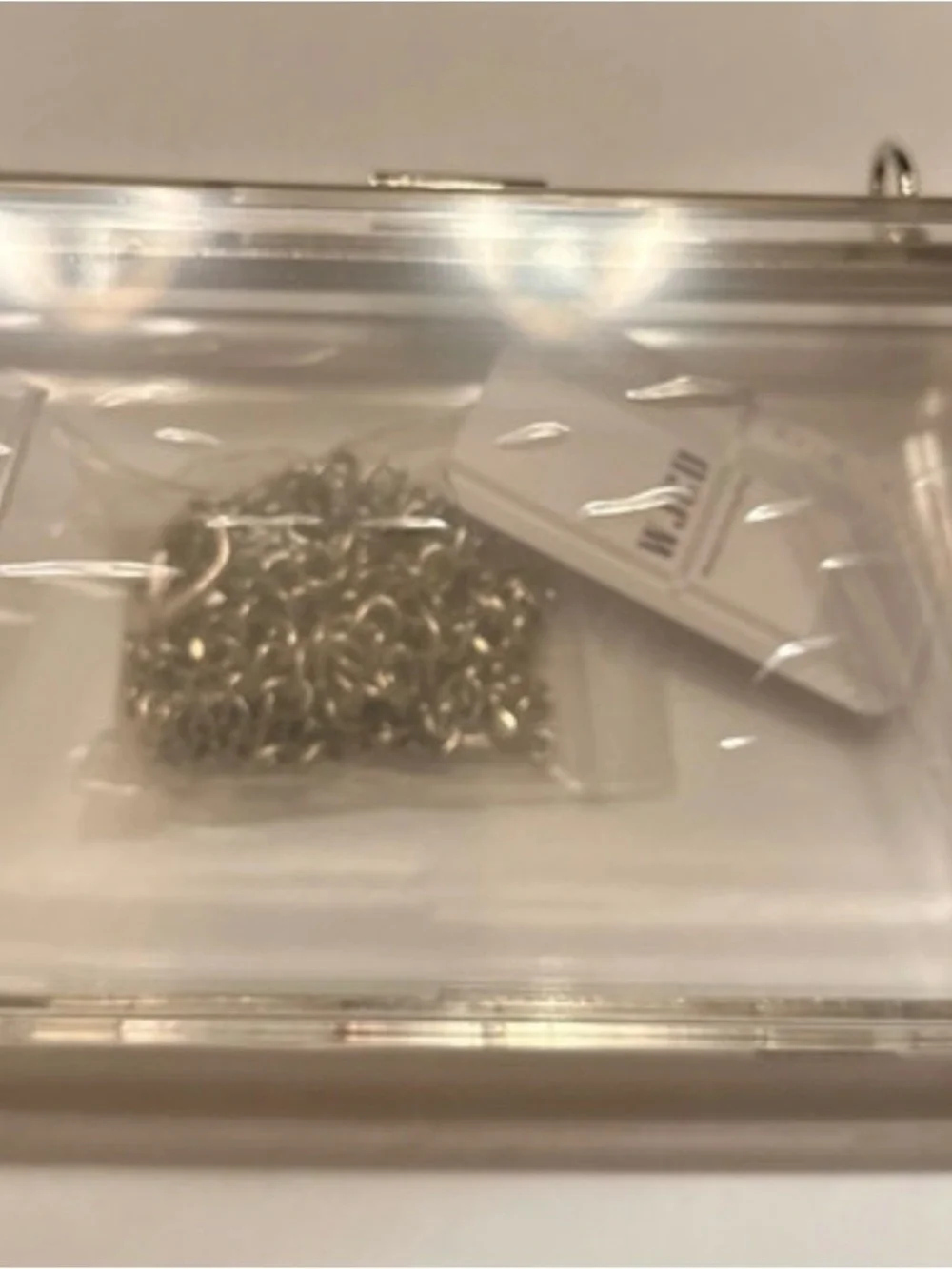 Clear Acrylic Box Clutch with Silver Hardware and Chain